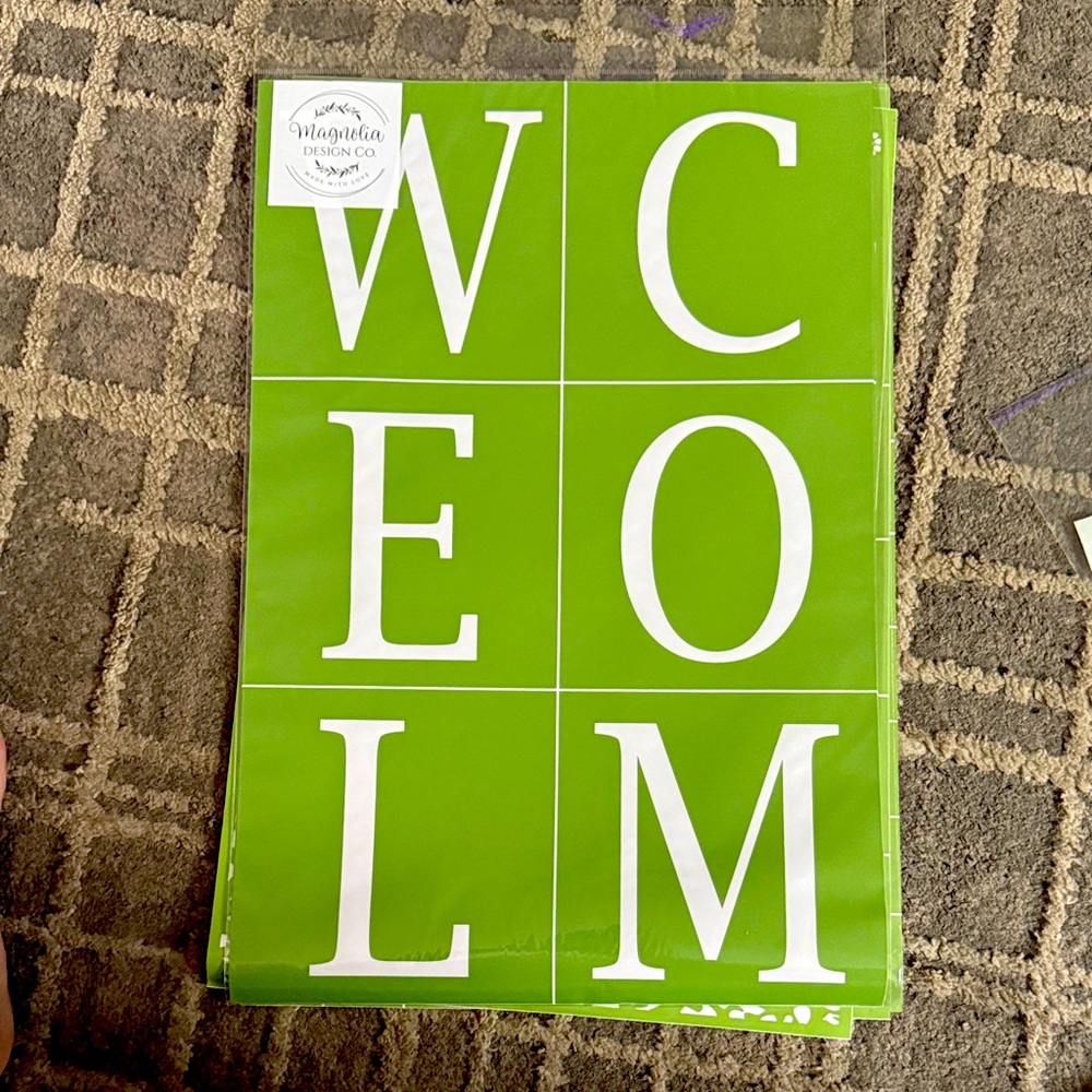 Magnolia Design Co. Reusable Stencil Porch sitter Welcome